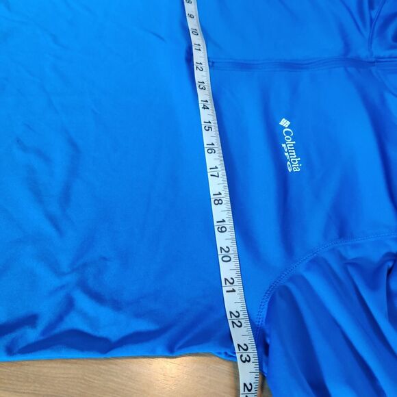Columbia Shirt Men's Large Blue PFG Omni Shade 1/4 Zip Pullover Golf Gym Hiking - Picture 8 of 13